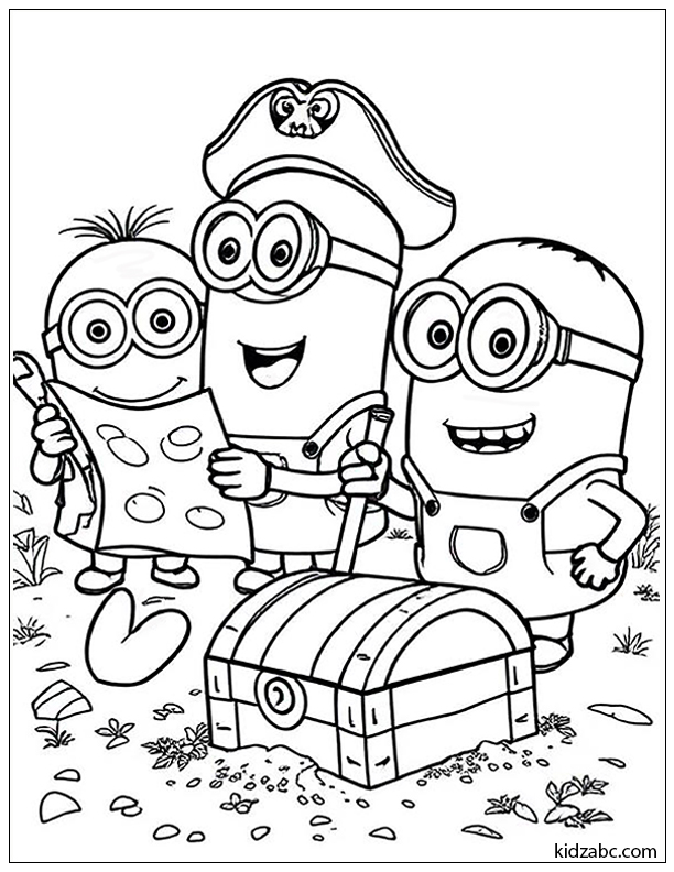 A group of adventurous Minions on a treasure hunt.