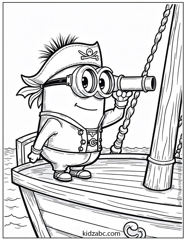 Minion dressed as a pirate on a treasure hunt