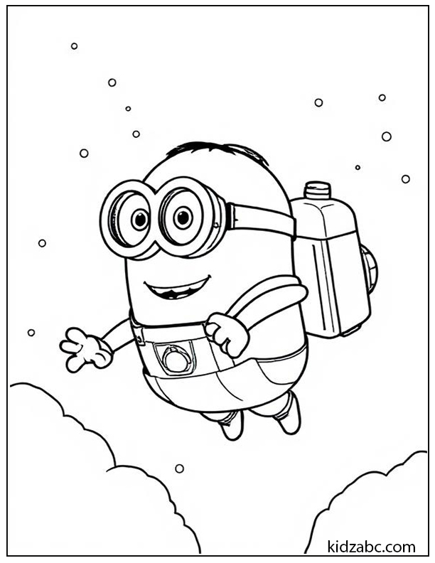 Minion flying with a jetpack