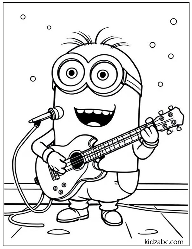 Minion playing guitar and singing