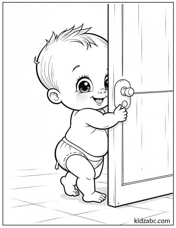A Cute Baby playing peekaboo