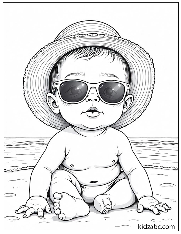 A Cute baby wearing sunglasses