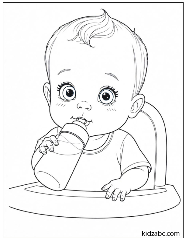 A baby drinking milk from a bottle
