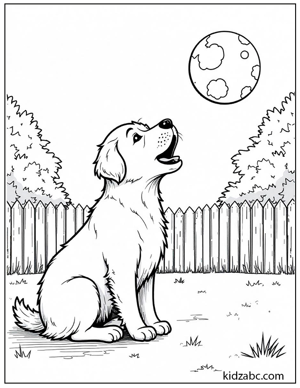 A puppy howling at the moon