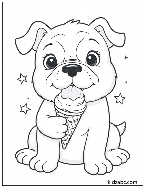 A puppy licking an ice cream cone