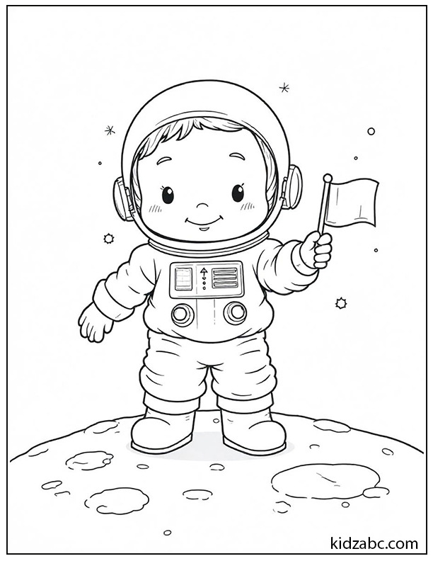 Baby astronaut in space