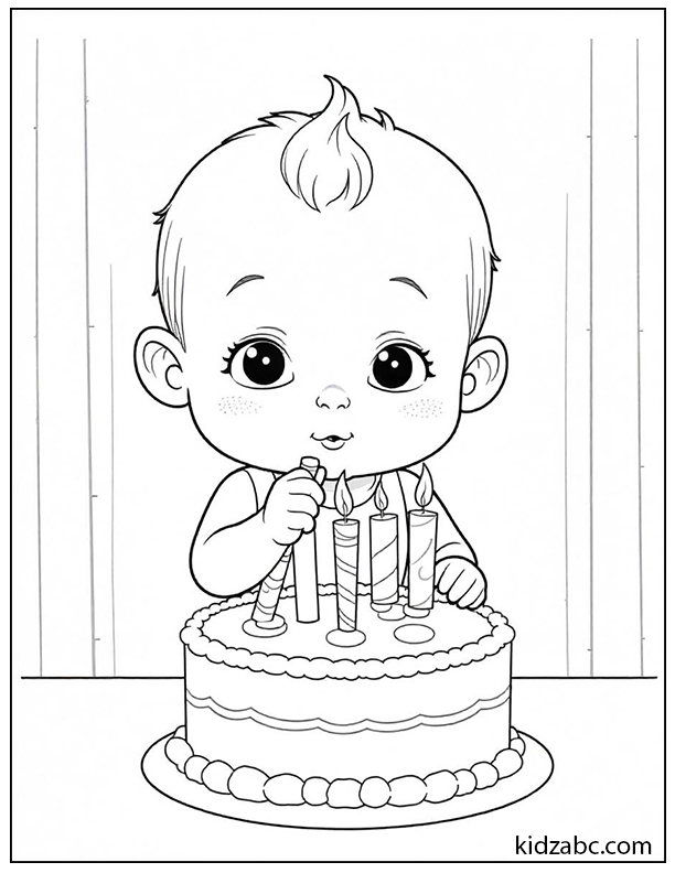 Baby blowing birthday candles