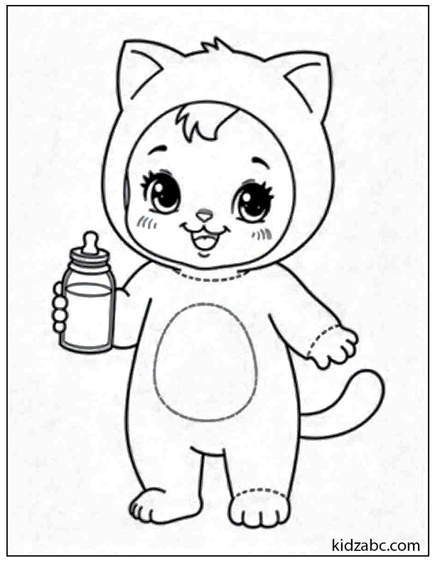 Baby dressed as a cat