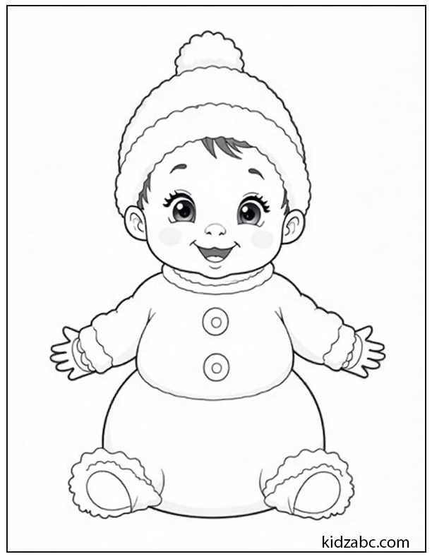 Baby dressed as a snowman