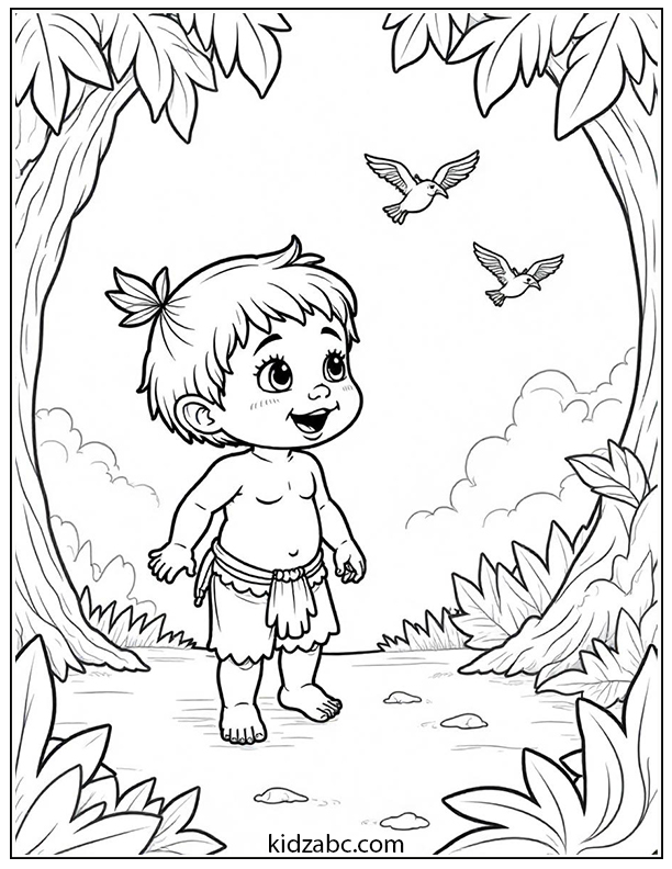 Baby exploring a jungle