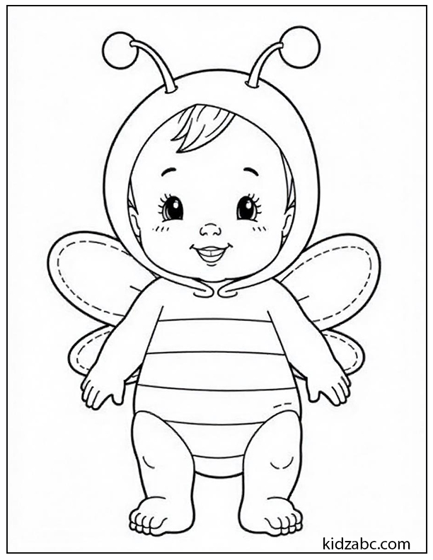 Baby in a bee costume