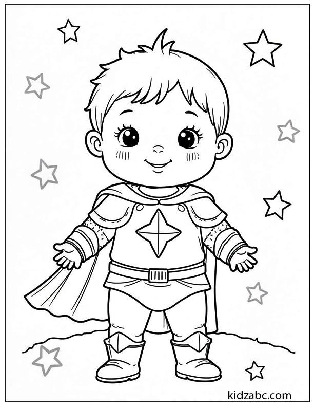 Baby in a knight costume