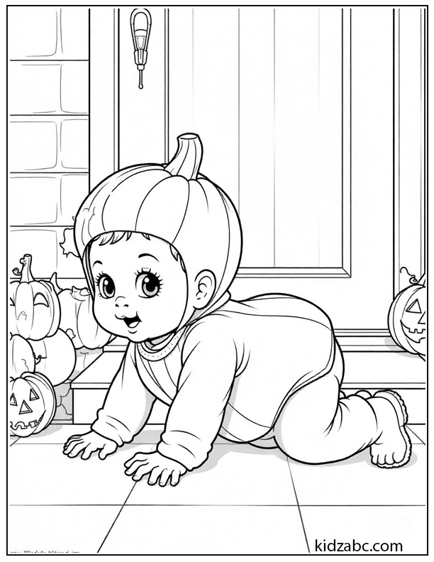 Baby in a pumpkin costume