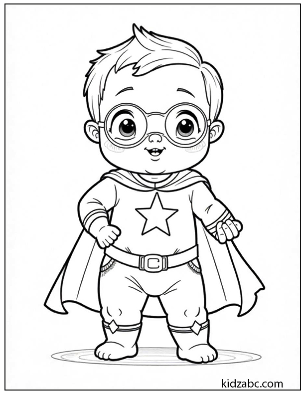 Baby in a superhero outfit