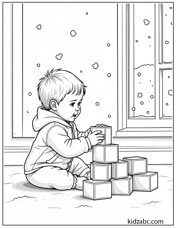 Baby playing with blocks