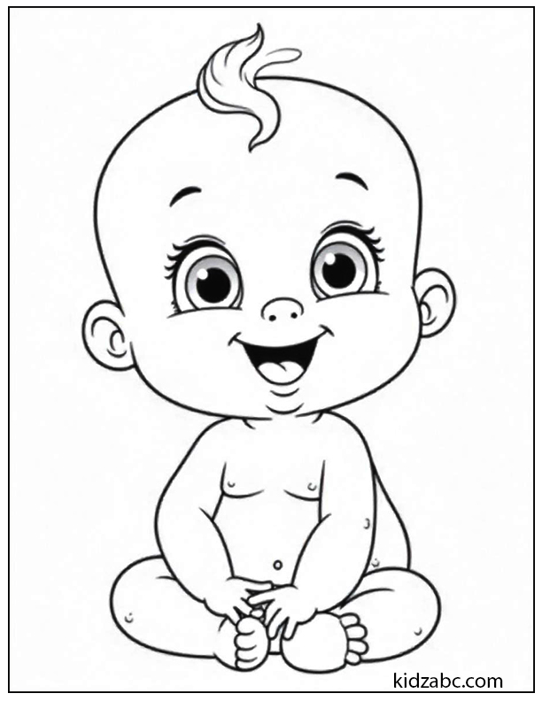 Baby smiling with big eyes