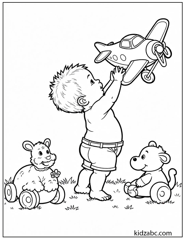 Baby surrounded by toys