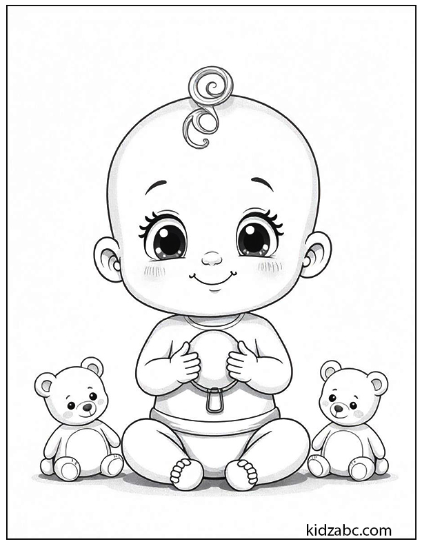 Baby with a rattle
