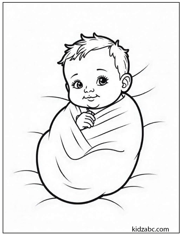 Baby wrapped in a cozy blanket