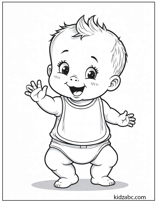 Cute baby waving hello