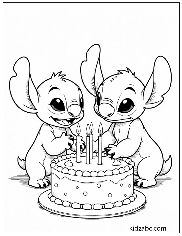 Lilo & Stitch celebrating a birthday