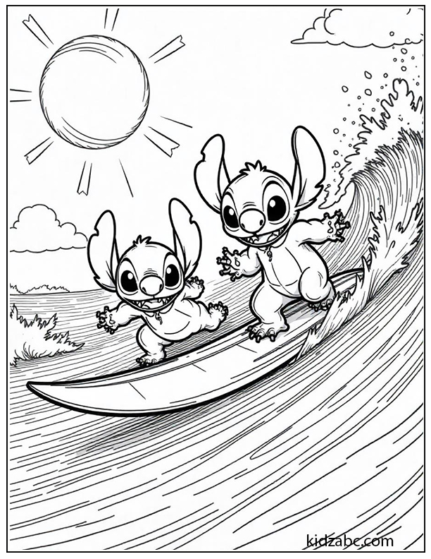 Lilo & Stitch coloring with friends
