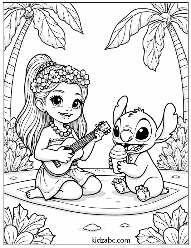 Lilo & Stitch eating ice cream