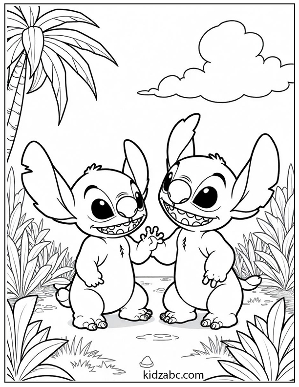 Lilo & Stitch exploring a candy world