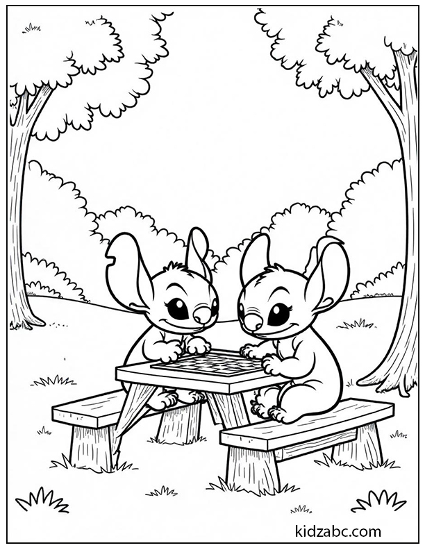 Lilo & Stitch having a board game