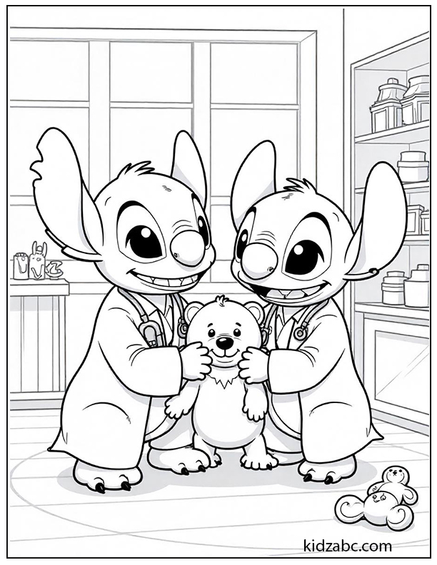 Lilo & Stitch helping out as a doctor