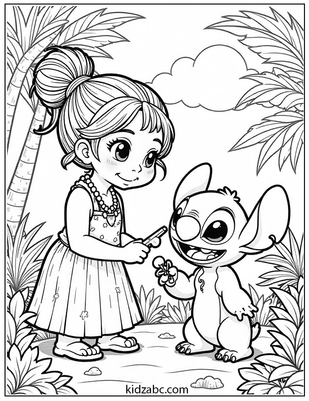 Lilo & Stitch painting each other 