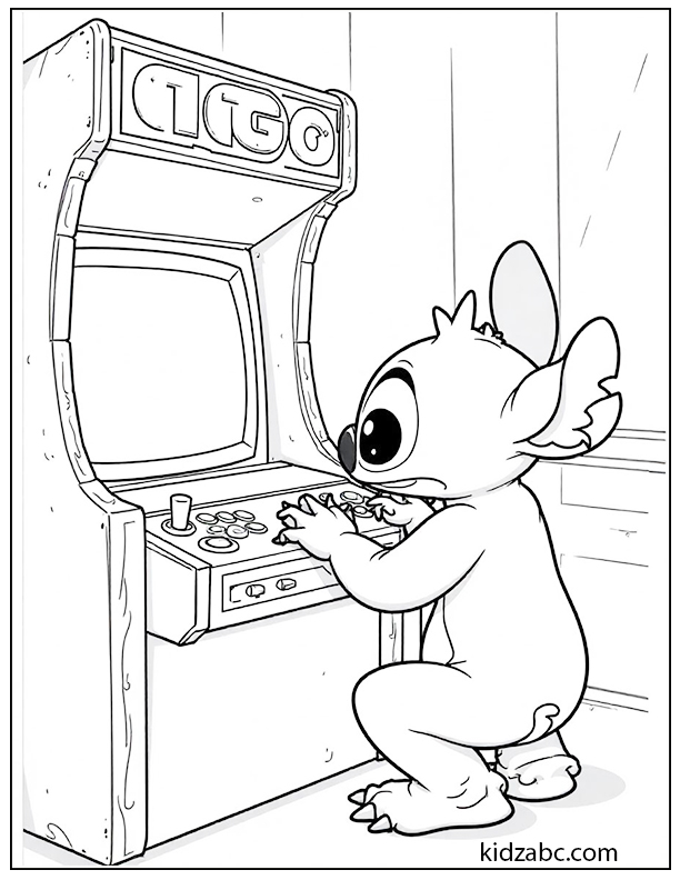 Lilo & Stitch playing video games