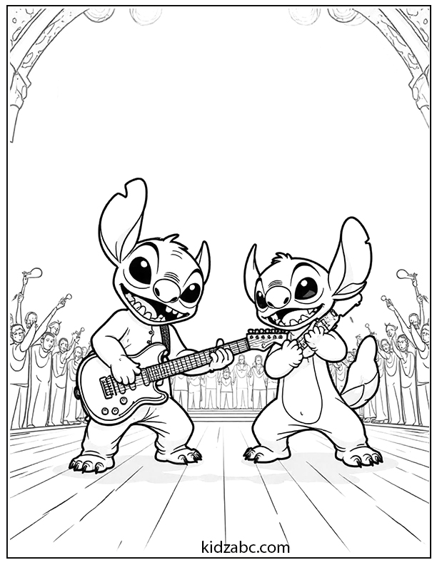 Lilo & Stitch rocking out on stage