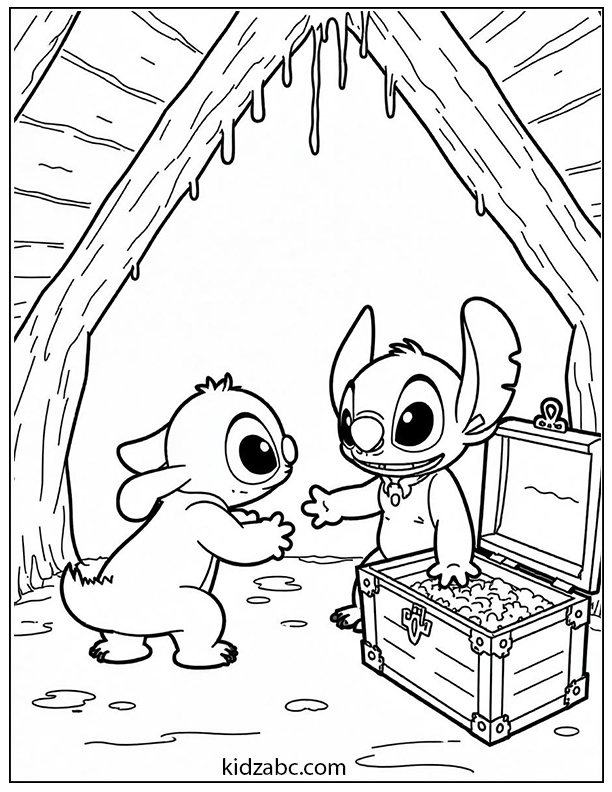 Lilo & Stitch searching for treasure