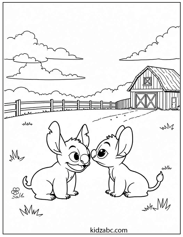 Lilo & Stitch visiting a farm
