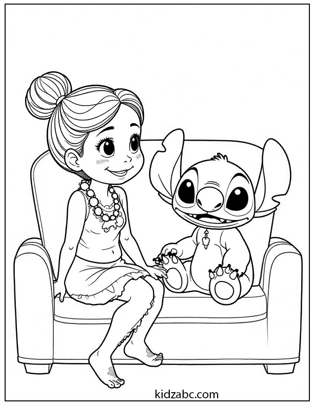 Lilo & Stitch watching a movie