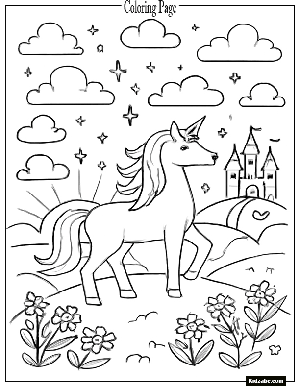 Unicorn Coloring Pages