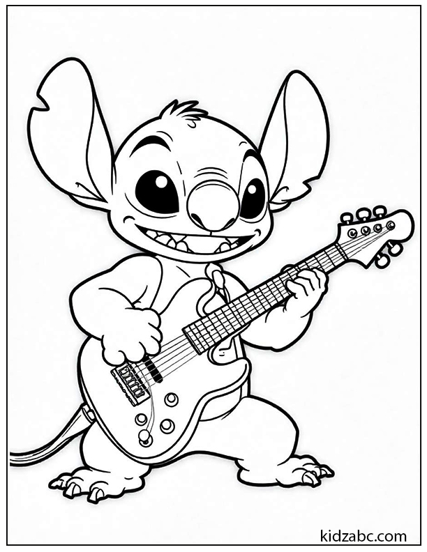 Stitch jamming on a guitar