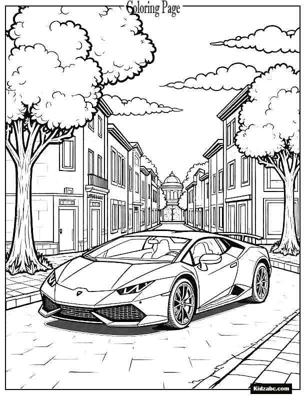 A Lamborghini inside a video game pixelated world