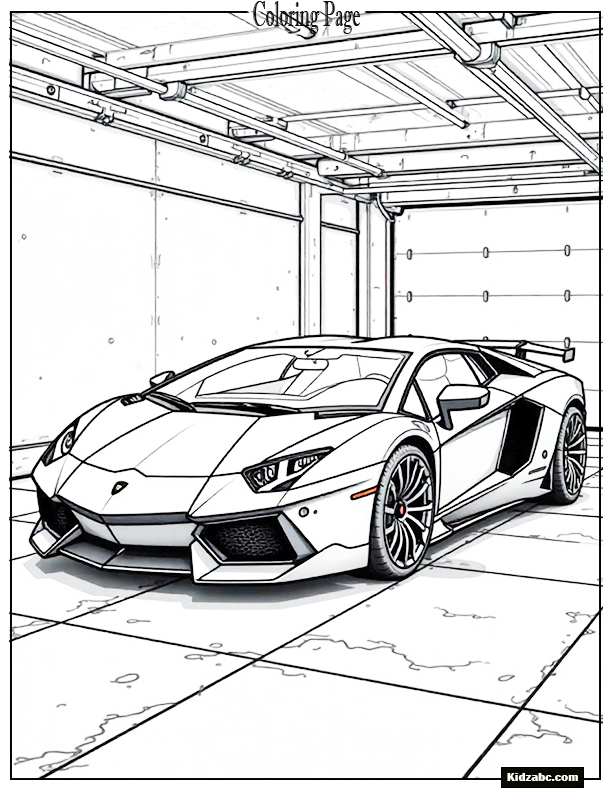 A stealth black Lamborghini in ninja theme with shuriken wheels