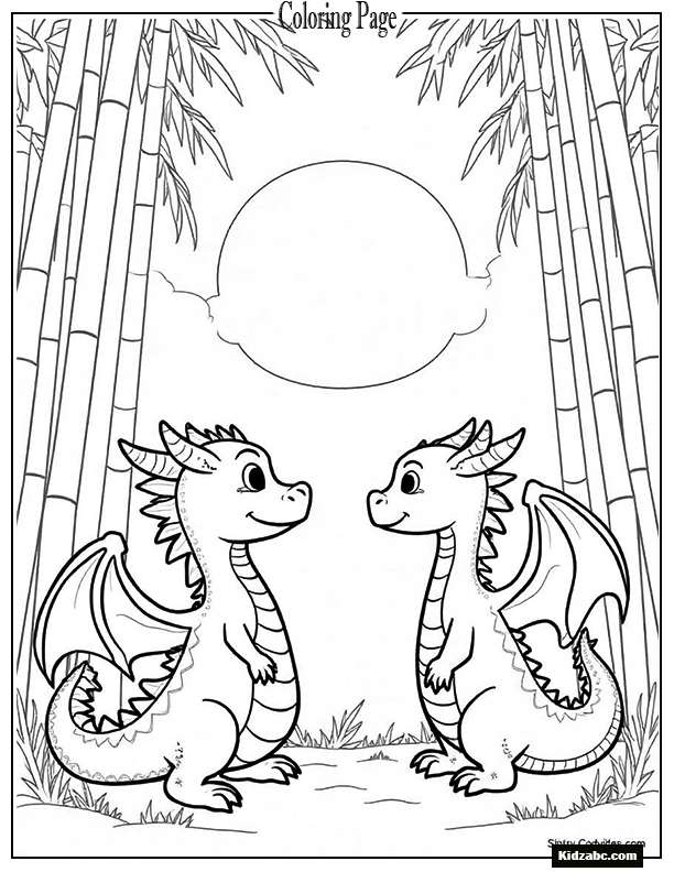Dragons watching their shadows dance in the sunset