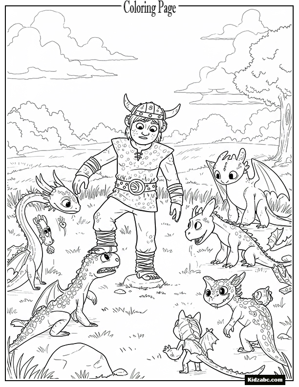 Fishlegs teaching dragons how to balance on one leg
