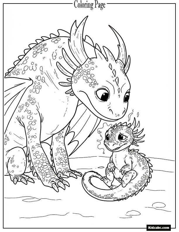Hookfang warming up a cold baby dragon with fire breath