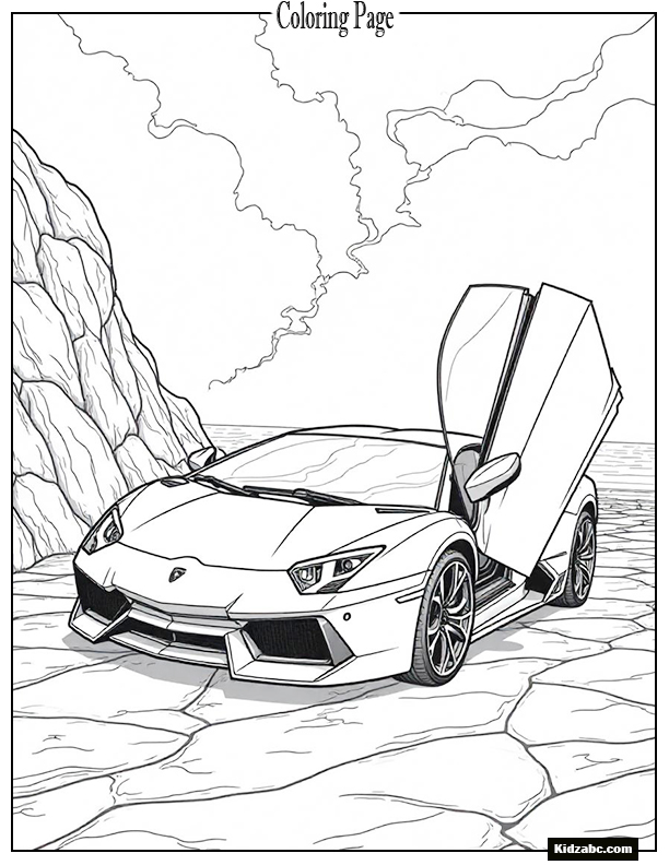Lamborghini with butterfly doors open like wings