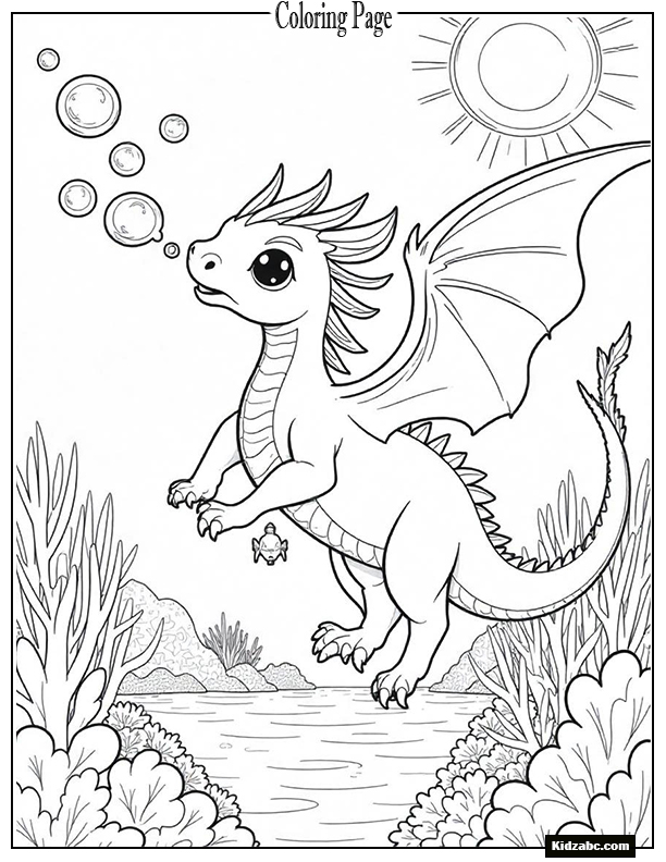 Light Fury blowing bubbles for dragon babies to pop