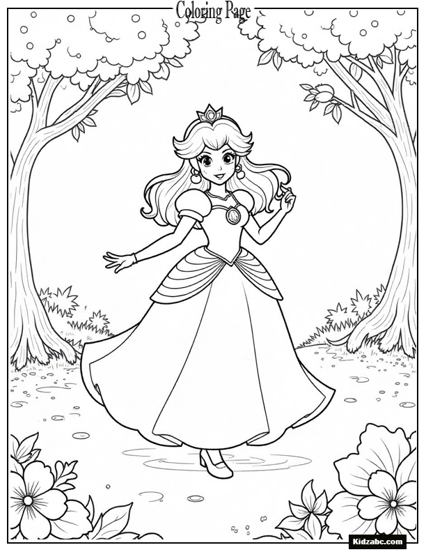 Princess Peach dancing in spring