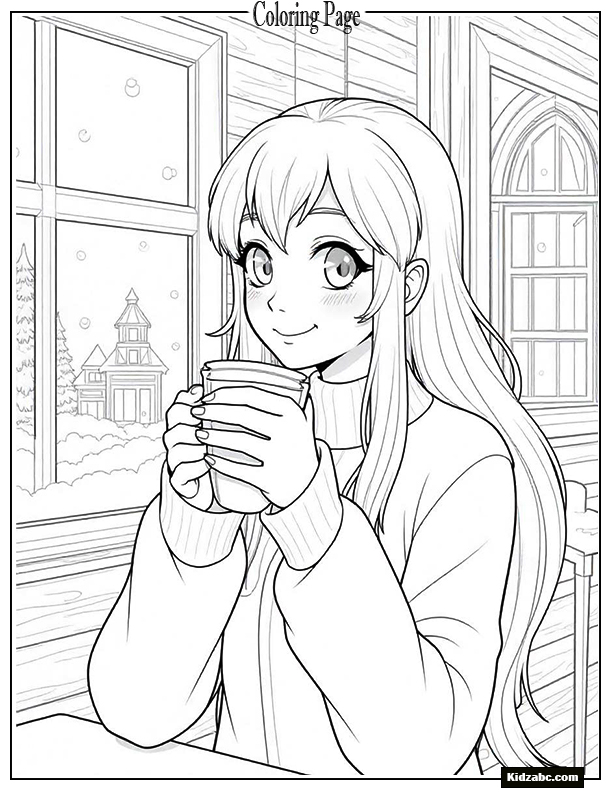 Princess Peach drinking hot cocoa