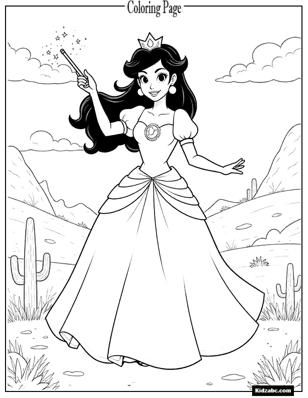 Princess Peach holding a magic wand