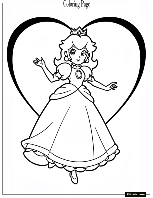 Princess Peach in a heart frame, cute pose