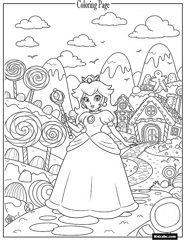 Princess Peach in candy land